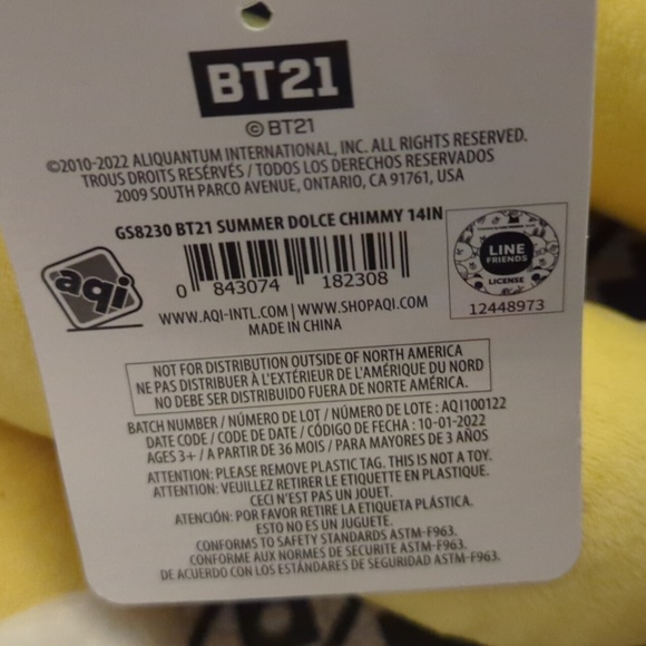Nwt bts bt21 summer dolce chummy 14in plush - Picture 5 of 5